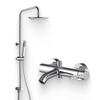 Душевой комплект Смеситель Aquanet Minima AF130-20C + Стойка Practic AF100-70-S-C