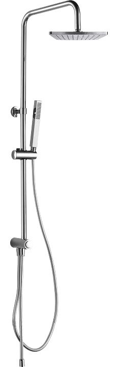 Душевой комплект Смеситель Aquanet Minima AF130-20C + Стойка Practic AF100-70-S-C