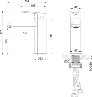 Смеситель для раковины Wonzon & Woghand WW-88139010-CR хром Смеситель для раковины Wonzon & Woghand WW-88139010-CR хром