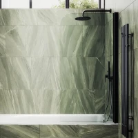 Шторка на ванну Maybahglass MGV-598-6 60x140, профиль черный, стекло прозрачное