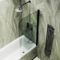 Шторка на ванну Maybahglass MGV-598-6 60x140, профиль черный, стекло прозрачное