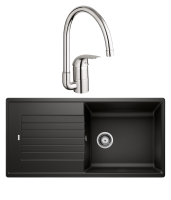 Комплект Мойка Blanco Zia XL 6S 526024 черная + Смеситель Grohe Euroeco