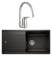 Комплект Мойка Blanco Zia XL 6S 526024 черная + Смеситель Grohe Euroeco