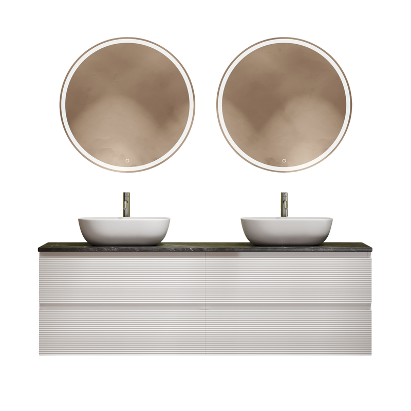 Тумба с раковиной Sancos Folk 160 bianco, столешница черный мрамор TT160A1X, раковина CN6009