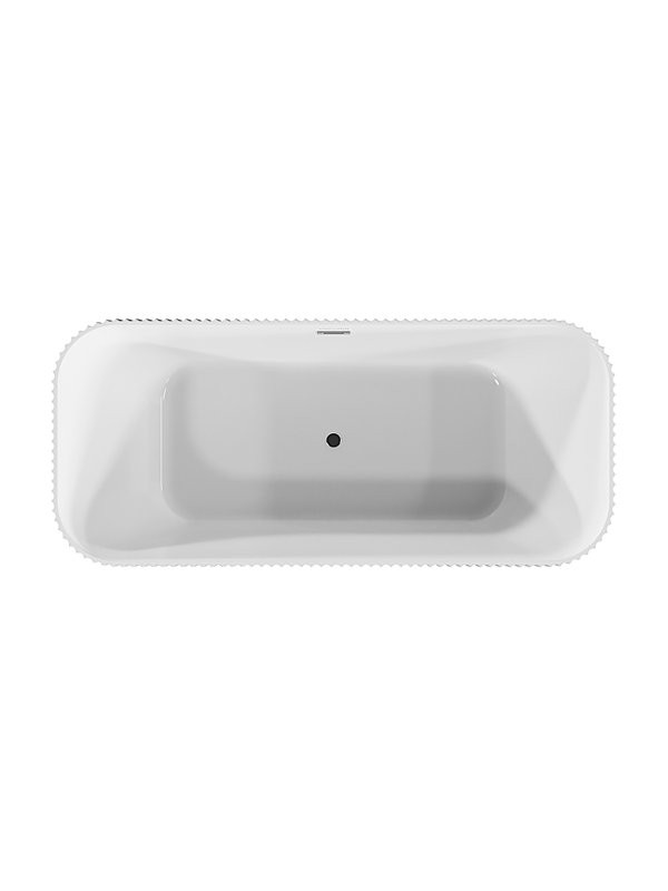 Акриловая ванна Grossman Cristal GR-2028F 170x75 см, отдельностоящая, белая, со сливом-переливом, с донным клапаном