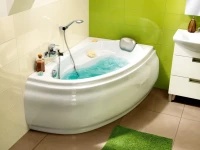 Акриловая ванна Cersanit Joanna R 140x90 см, угловая, правая, встраиваемая, ультрабелая, асимметричная, на ножках