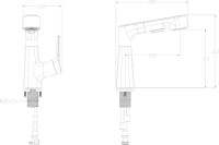 Смеситель для раковины Wonzon & Woghand WW-121B108-BG с выдвижным изливом, брашированное золото