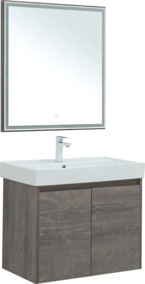 Тумба с раковиной Aquanet Nova Lite 75 дуб рошелье, с дверками
