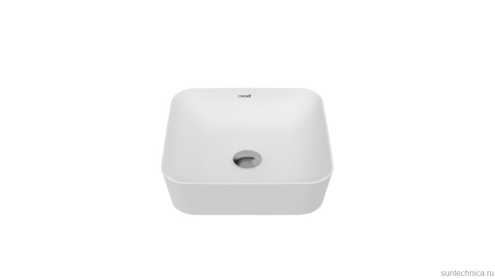 Накладная раковина Creavit Ultra UL040-00CB00E-0000 40 глянцевая белая, квадратная