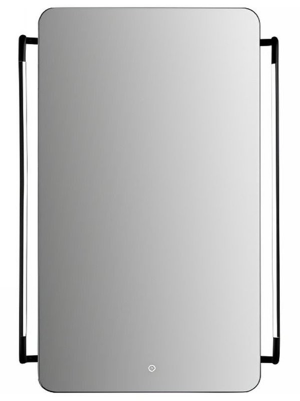 Зеркало в ванную с подсветкой Esbano ES-3732H2D 60x80 см для ванной комнаты дизайнерский стиль, со встроенной LED подсветкой с регулировкой яркости холодный свет, с подогревом полотна, с сенсорным выключателем