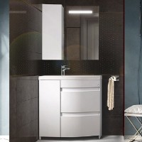 Мебель для ванной комнаты Belux Токио 80 R напольная, белая глянцевая