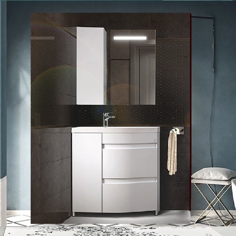 Мебель для ванной комнаты Belux Токио 80 R напольная, белая глянцевая