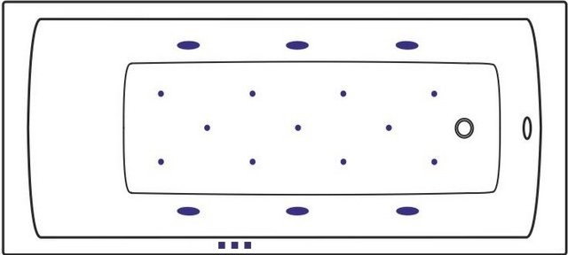 Акриловая ванна Excellent Aquaria WAEX.AQU17.RELAX 170x75 см, левая, встраиваемая, с гидромассажем, белая, с каркасом, со сливом-переливом