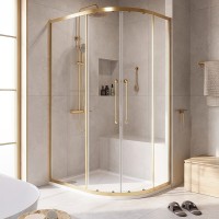 Душевой уголок Cezares Relax RELAX-304-RH-2-120/90-C-BORO 120x90, профиль брашированное золото