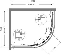 Душевой уголок Cezares Relax RELAX-304-RH-2-120/90-C-BORO 120x90, профиль брашированное золото