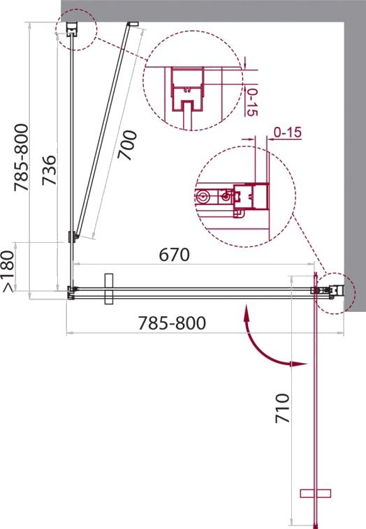 Душевой уголок BelBagno Marmi A-1-80-C-Cr