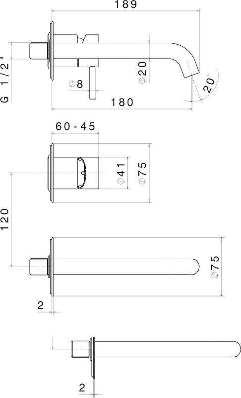 Смеситель для раковины KERAMA MARAZZI Eterna 69628EXKM.59.067 С ВНУТРЕННЕЙ ЧАСТЬЮ брашированная медь
