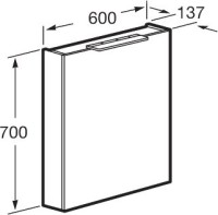 Зеркало-шкаф Roca Oleta 60 L, белое матовое