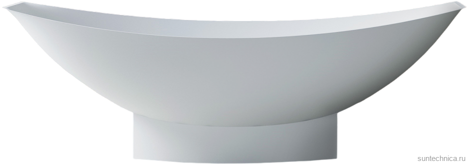 Ванна из искусственного камня Abber Stein AS9610 180x80 см, отдельностоящая, матовая белая, на ножках, с донным клапаном, фурнитура белая