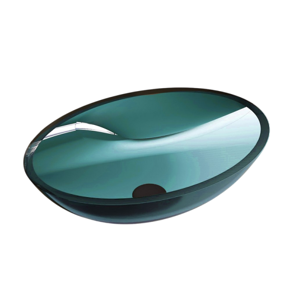 Накладная раковина Abber Kristall AT2802Aquamarin 50 бирюзовая, овальная