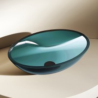 Накладная раковина Abber Kristall AT2802Aquamarin 50 бирюзовая, овальная