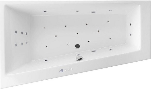Акриловая ванна Excellent Sfera Slim WAEX.SFL17S.ULTRA L 170x100 см, угловая, левая, встраиваемая, с гидромассажем, белая, асимметричная, с каркасом, со сливом-переливом