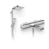 Душевой комплект Термостат Hansgrohe Ecostat E 15774000 для ванны с душем + Стойка Crometta E 240 1jet Showerpipe Reno 27289000 EcoSmart