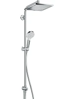 Душевой комплект Термостат Hansgrohe Ecostat E 15774000 для ванны с душем + Стойка Crometta E 240 1jet Showerpipe Reno 27289000 EcoSmart