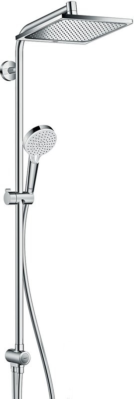 Душевой комплект Термостат Hansgrohe Ecostat E 15774000 для ванны с душем + Стойка Crometta E 240 1jet Showerpipe Reno 27289000 EcoSmart