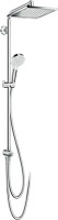 Душевой комплект Термостат Hansgrohe Ecostat E 15774000 для ванны с душем + Стойка Crometta E 240 1jet Showerpipe Reno 27289000 EcoSmart