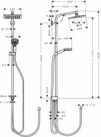 Душевой комплект Термостат Hansgrohe Ecostat E 15774000 для ванны с душем + Стойка Crometta E 240 1jet Showerpipe Reno 27289000 EcoSmart