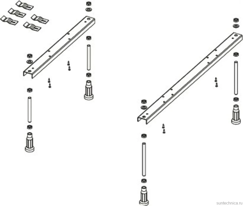 Акриловая ванна Riho Rething Space R 170x90 см, угловая, правая, встраиваемая, цвет европейский белый, пятиугольная, на ножках, со сливом-переливом