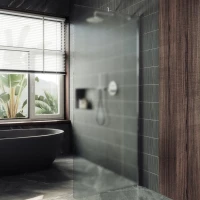 Душевая перегородка Maybahglass MGD-6805ш 109 см, профиль хром матовый, стекло сатин