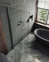Душевая перегородка Maybahglass MGD-6805ш 109 см, профиль хром матовый, стекло сатин