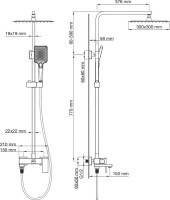 Душевая стойка Wonzon & Woghand WW-88047068-BG брашированное золото