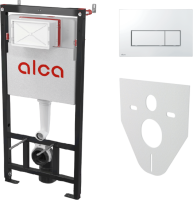 Комплект Унитаз подвесной Roca Gap + Крышка 801472001 с микролифтом + Инсталляция AlcaPlast AM101/1120-4:1 RU M571-0001 кнопка смыва хром