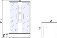 Душевая кабина River Quadro Б/К 90/24 MT без крыши
