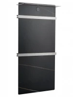 Полотенцесушитель электрический Wonzon & Woghand Stuttgart WW-A504-BR 80x45 см, подключение справа, черный мрамор, брашированный никель, с полкой