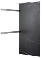 Полотенцесушитель электрический Wonzon & Woghand Stuttgart WW-A504-BR 80x45 см, подключение справа, черный мрамор, брашированный никель, с полкой