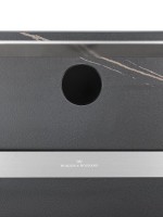 Полотенцесушитель электрический Wonzon & Woghand Stuttgart WW-A504-BR 80x45 см, подключение справа, черный мрамор, брашированный никель, с полкой