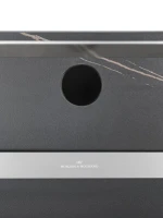 Полотенцесушитель электрический Wonzon & Woghand Stuttgart WW-A504-BR 80x45 см, подключение справа, черный мрамор, брашированный никель, с полкой