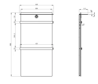 Полотенцесушитель электрический Wonzon & Woghand Stuttgart WW-A504-BR 80x45 см, подключение справа, черный мрамор, брашированный никель, с полкой