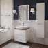 Мебель для ванной STWORKI Берген 80 белая с темной столешницей, раковина DIWO Самара 0116