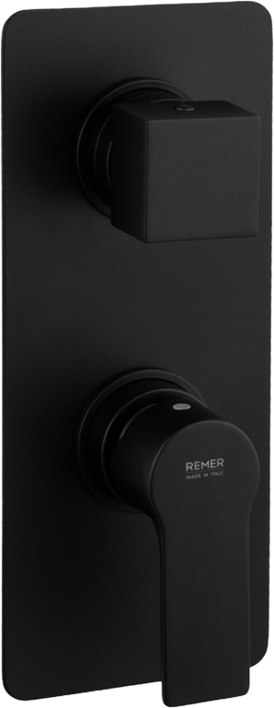Встраиваемый смеситель для душа и ванны Remer Energy EY93KBNO С ВНУТРЕННЕЙ ЧАСТЬЮ, черный матовый