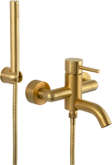 Смеситель для ванны с душем Remer X Style X02 золото брашированное