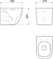 Комплект Унитаз подвесной Bauedge Bau Dream Hurricane 5 Inclosed безободковый, с микролифтом + Инсталляция VitrA V-Fix Core 732-5800-01PV + Кнопка Root Square 740-2311 черная матовая