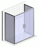 Душевой уголок Kubele DE019 R4U-CLN-MT 140х100 см, профиль матовый хром