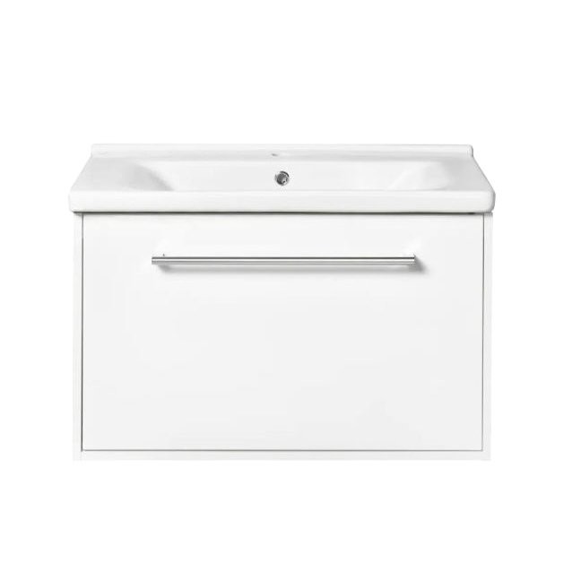Тумба с раковиной AQUATON Мерида 80 new белый глянец