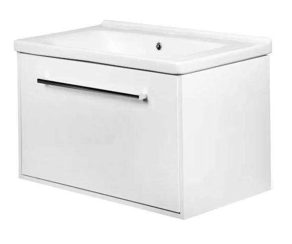 Тумба с раковиной AQUATON Мерида 80 new белый глянец