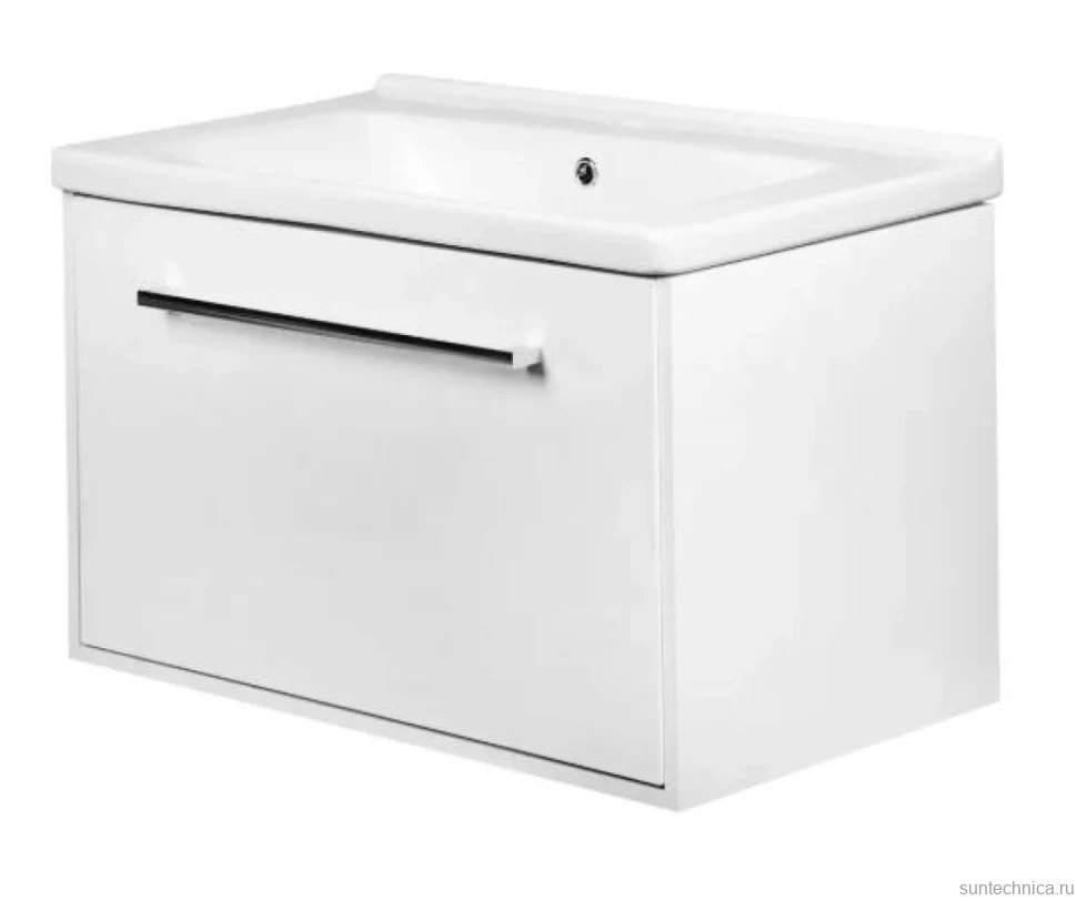 Тумба с раковиной AQUATON Мерида 80 new белый глянец